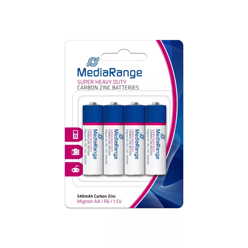 MEDIARANGE MRBAT144 Carbon-Zinc AA Battery 1.5V 4-Pack