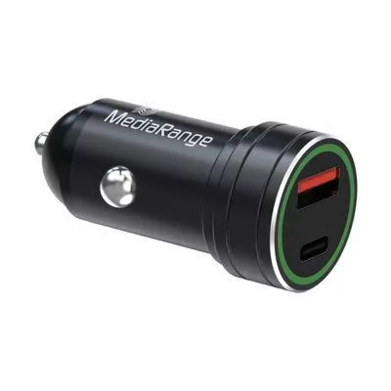 MEDIARANGE MRMA120 20W USB-C autolādētājs ar Power Delivery, melns