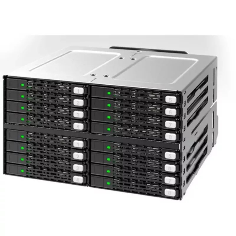 ICY DOCK ToughArmor MB516SP-B 16-Bay 2.5 inch SAS/SATA SSD/HDD Backplane modulis 2x 5.25 inch nodalījumiem