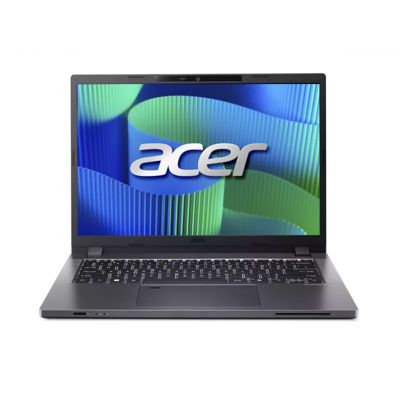 Acer TravelMate TMP214-55-G2-TCO-58UX 14 collas WUXGA Intel Core 5 120U 16 GB RAM 512 GB SSD Intel Iris Xe Graphics Windows 11 Pro Pelēks Angļu valodas apgaismota tastatūra