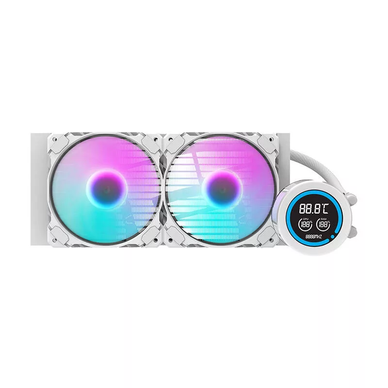 Darkflash DN-D240 WHITE 240mm All-in-One šķidruma CPU dzesētājs ar ARGB apgaismojumu, balts