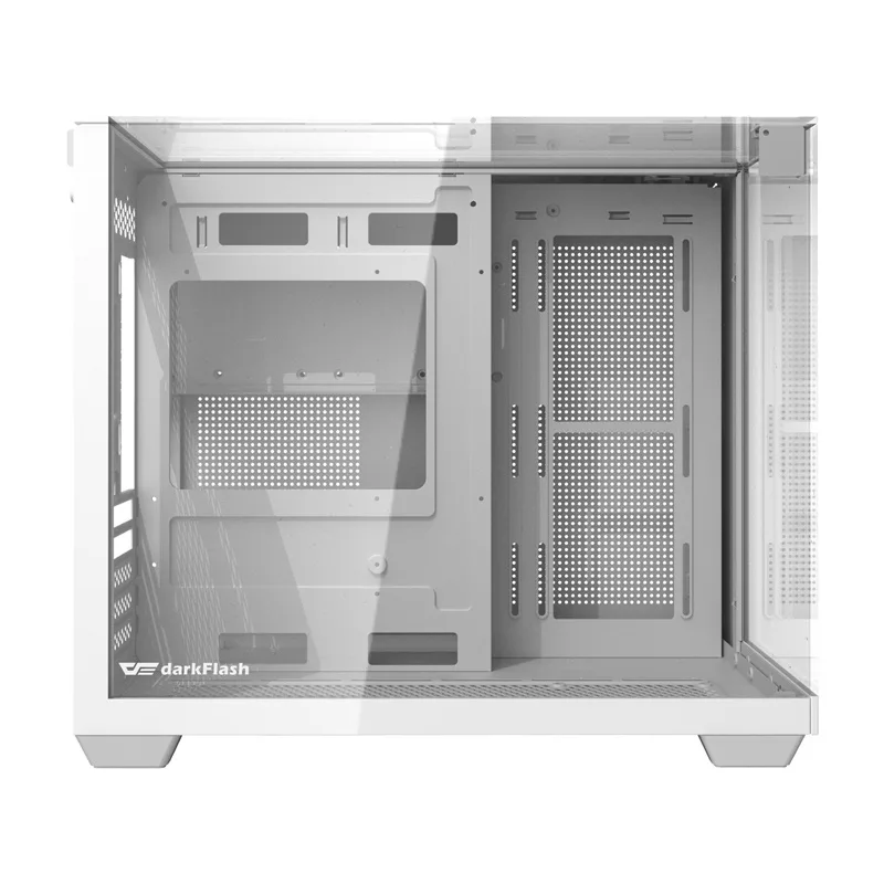 DARKFLASH TH285M White Mid-Tower Computer Case with Tempered Glass