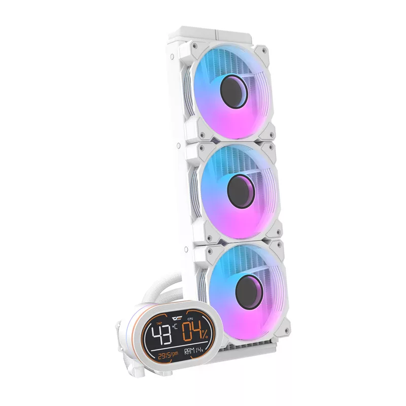 DARKFLASH DH360D White v2 360mm All-in-One šķidruma CPU dzesētājs, ARGB, Balts