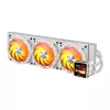DARKFLASH DE360 White 360mm All-in-One Liquid CPU Cooler ar baltu LED sūkni, 3x120mm PWM ventilatori
