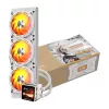 DARKFLASH DE360 White 360mm All-in-One Liquid CPU Cooler ar baltu LED sūkni, 3x120mm PWM ventilatori