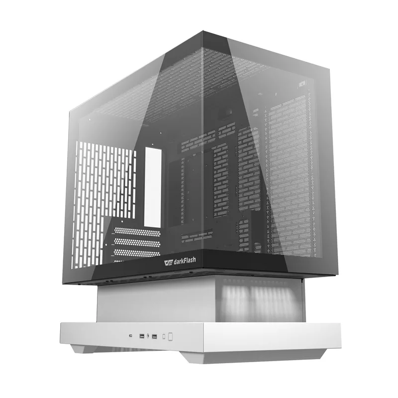 Darkflash F1 Mid Tower Computer Case White + 6 ARGB Fans