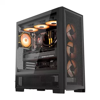 DarkFlash AIRNOVA Mid-Tower datora korpuss melns + 3 x 120mm ARGB ventilatori