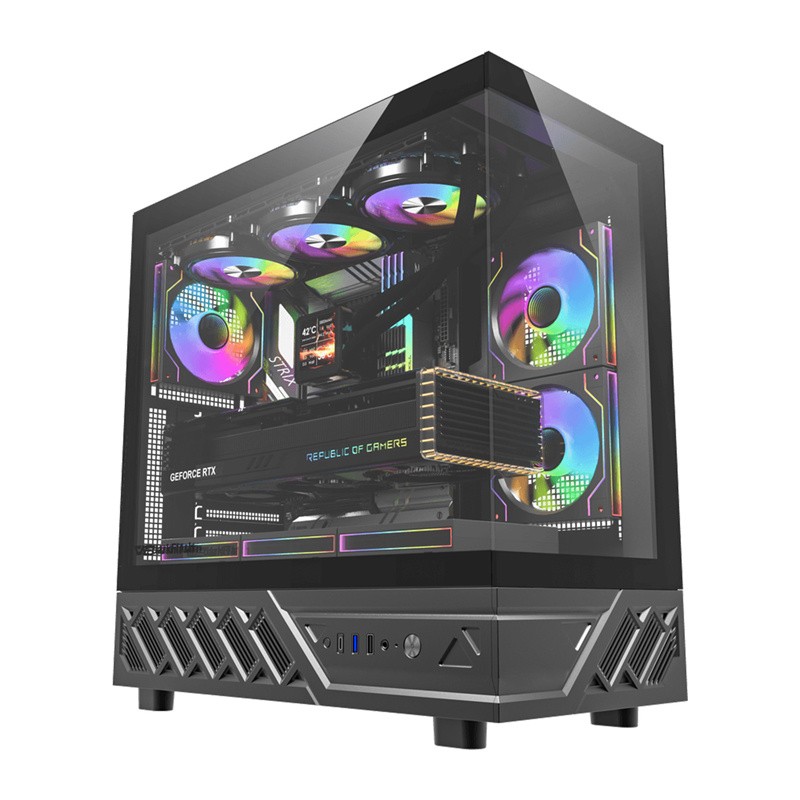 DarkFlash DS950 Mid-Tower Computer Case (Black) with 6 Pre-Installed ARGB Fans