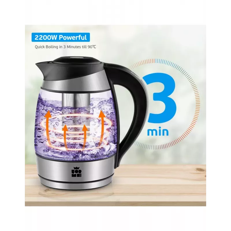 ForMe FKG-428 Elektriskā tējkanna 1.7L 2200W Stikls