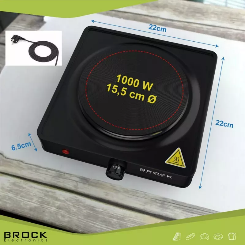 Brock EP 100 BK Elektriskā tējkanna 1.0L 1100W Melna