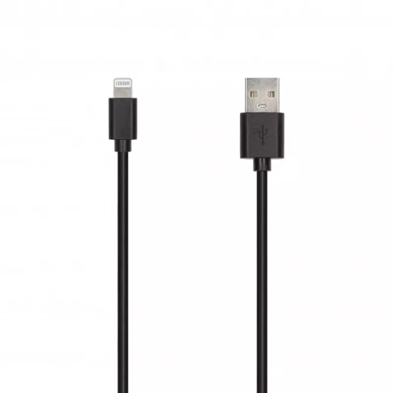 SEEK TOTI USB-A uz Lightning, 2m PVC datu kabelis 2A (ne-MFI), melns