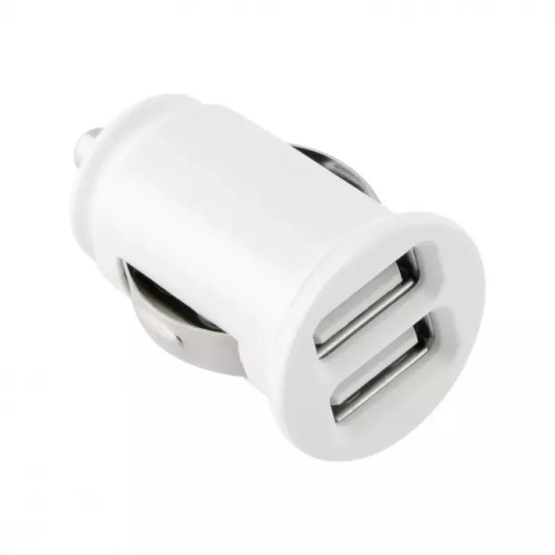 TOTI Dual USB Auto Lādētājs ar Micro USB Kabeli 1m 2.1A, Balts