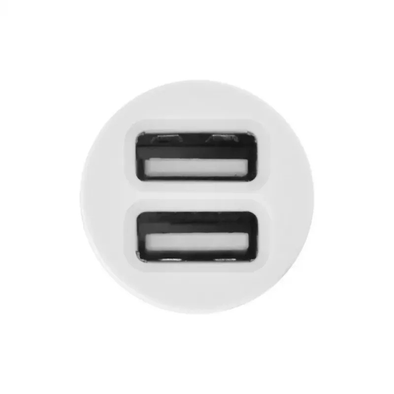 TOTI Dual USB Auto Lādētājs ar Micro USB Kabeli 1m 2.1A, Balts
