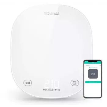 Yolanda CK10A viedie virtuves svari ar Bluetooth, 3000g ietilpība, 0.1g precizitāte, USB-C uzlādējami
