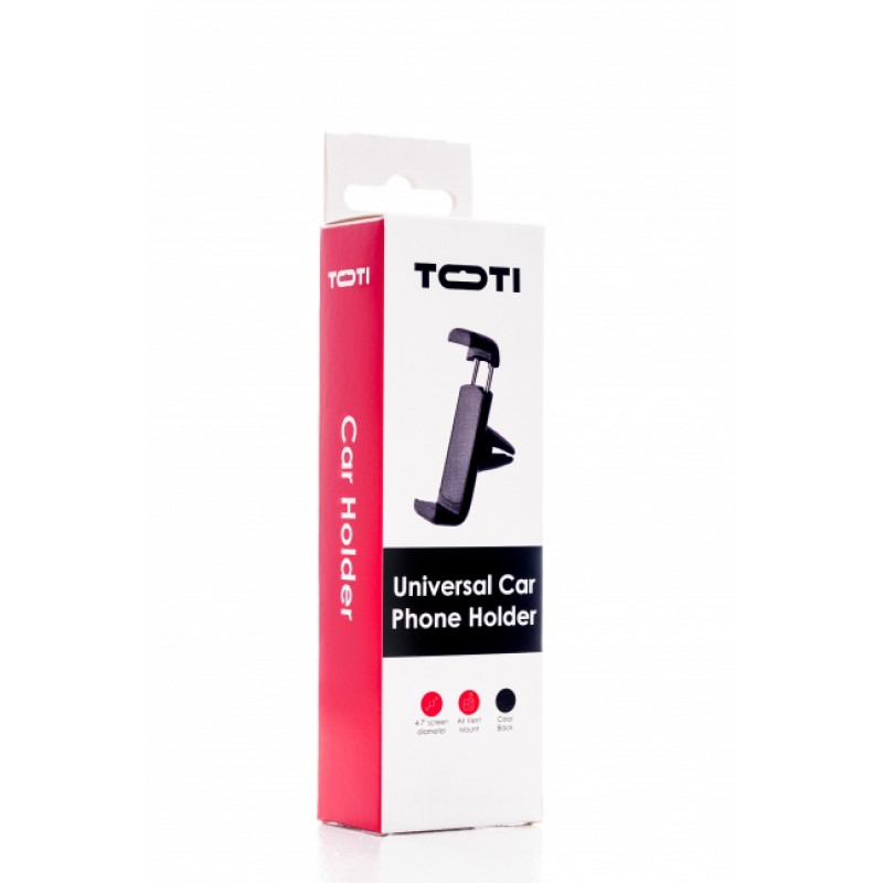 SEEK TOTI Mini Auto gaisa ventilācijas telefona turētājs, melns