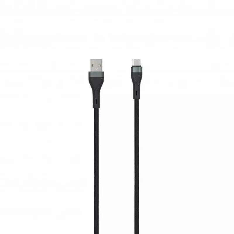 SEEK TOTI USB-A uz USB-C Pīts Kabelis 2m 3A Melns