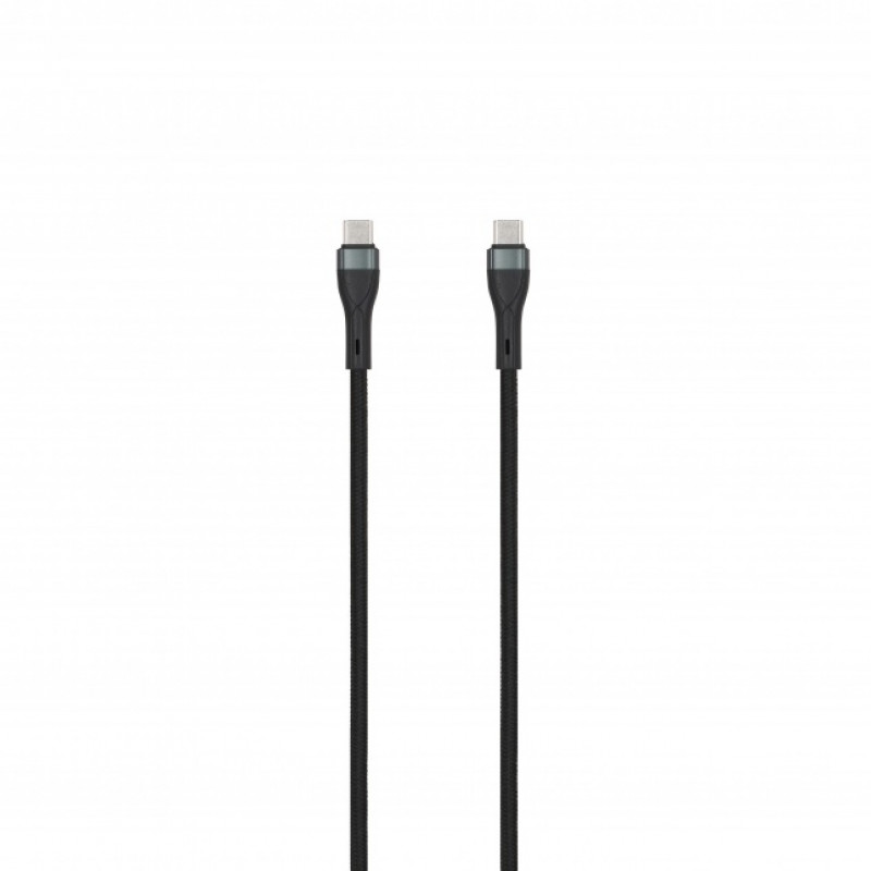 SEEK TOTI USB-C uz USB-C 2m Pīts Kabelis 3A Melns