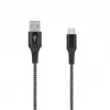 SEEK TOTI USB-A uz USB-C 2m Pīts Kabelis 2A, Melns/Kosmosa Pelēks