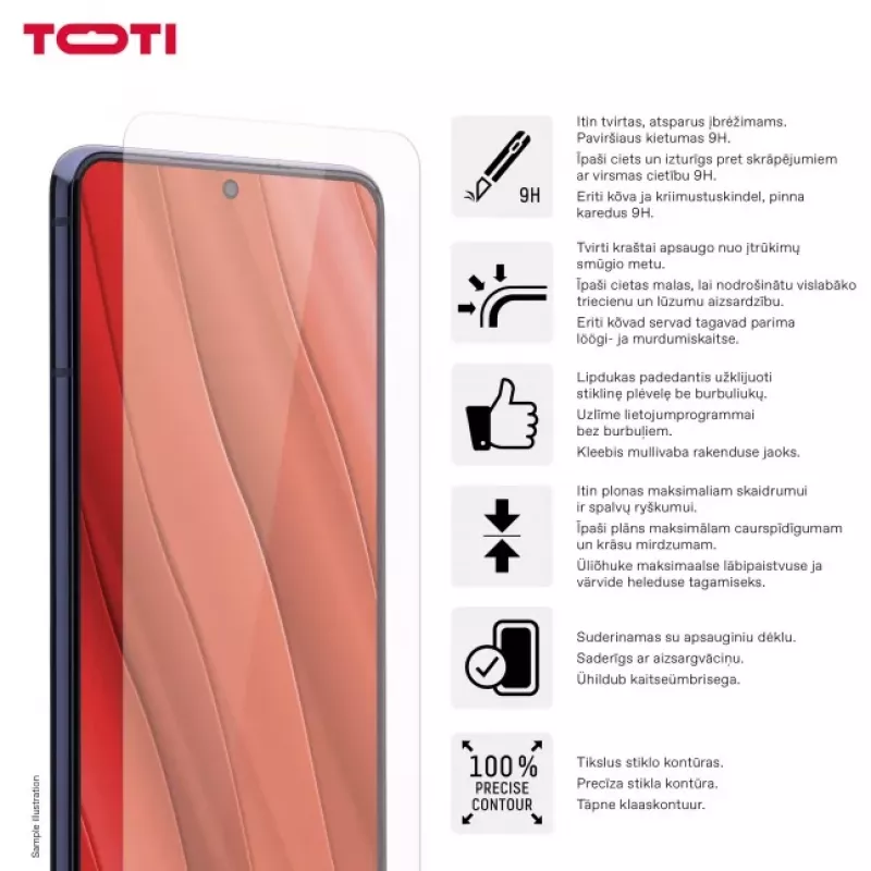 TOTI Rūdīta stikla 2D ekrāna aizsargs Samsung Galaxy S24 Plus / S25 Plus