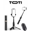 SEEK TOTI Selfie Stick ar slēptu dizainu un stabilu statīvu Q12, Melns
