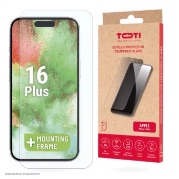 TOTI Rūdīta stikla 2D ekrāna aizsargs pilnam pārklājumam iPhone 16 Plus/15 Plus Caurspīdīgs