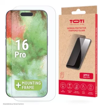 TOTI Rūdīta stikla 2D ekrāna aizsargs pilnam pārklājumam iPhone 16 Pro caurspīdīgs