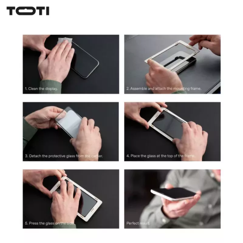 TOTI PREMIUM Premium rūdīta stikla ekrāna aizsargs 3D pilna pārklājuma Apple iPhone 16 Pro Max