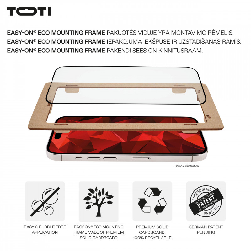 TOTI PREMIUM PREMIUM TEMPERED Screen Protector Glass 3D Full Cover for Apple iPhone 17/16 Pro