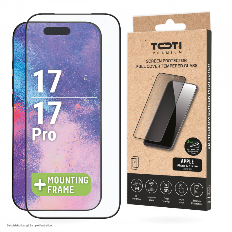 TOTI PREMIUM PREMIUM TEMPERED Screen Protector Glass 3D Full Cover for Apple iPhone 17/16 Pro