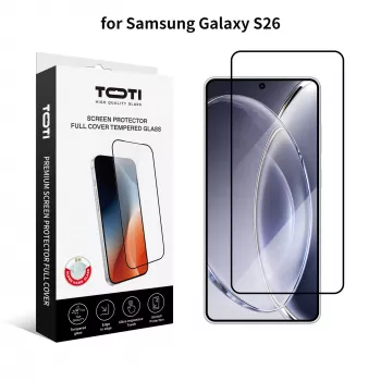TOTI PREMIUM Rūdīta stikla 2.5D ekrāna aizsargs pilnam pārklājumam Samsung Galaxy S26