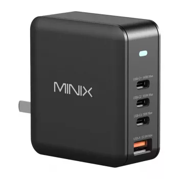 MINIX NEO-P165 GaN sienas lādētājs ar 3x USB-C un 1x USB-A portiem 165W