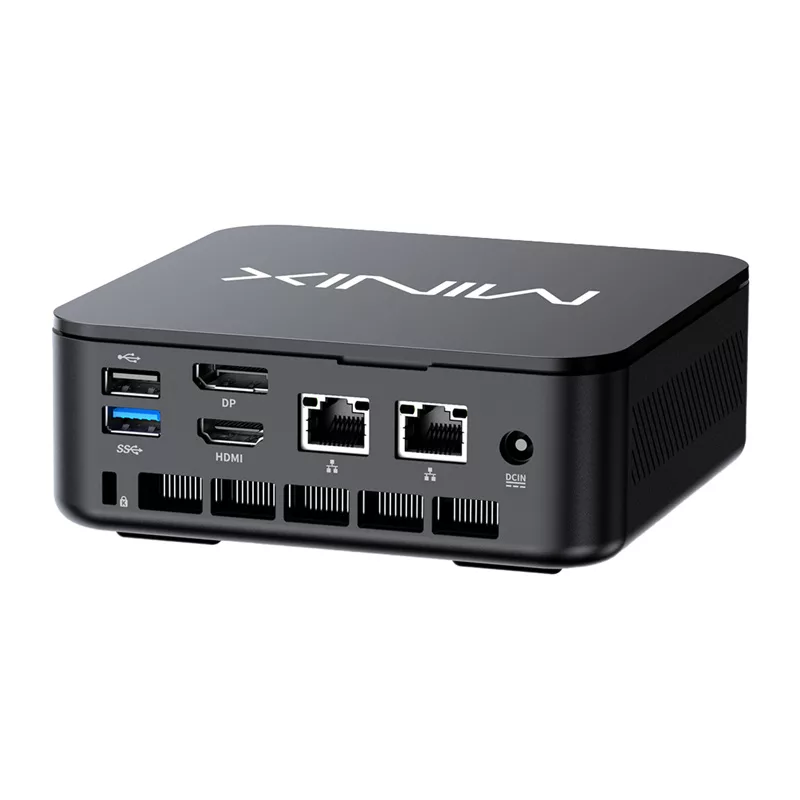 MINIX NR660LP Mini PC, AMD Ryzen 5 6600H, 16GB DDR5, 512GB NVMe SSD, Windows 11 Pro, Melns