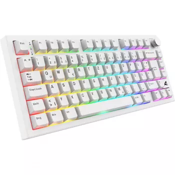Sharkoon SGK55W SKILLER Wireless Gaming Keyboard, 75% Layout, PBT Keycaps, White