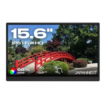 JAPANNEXT JN-MD-i156F-T-LE 15.6 inch IPS Full HD Touchscreen Portable Monitor with Mini HDMI, USB-C, Built-in Speakers, Black