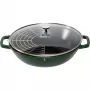 STAUB Wok 30 cm ar vāku, čuguns, bazilika zaļš