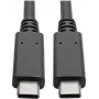 EATON Tripp Lite Series USB-C kabelis (vīriešu/vīriešu) - USB 3.2 Gen 2 (10 Gbps) - 5A (100W) - saderīgs ar Thunderbolt 3 - 0,91 m (3 pēdas) - Melns