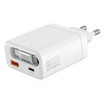 4smarts PDPlug Slim 65W GaN Jojo sienas lādētājs, balts