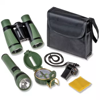 Carson AdventurePak HU-401 5x30 binoklis ar kompasu, lukturīti un svilpi