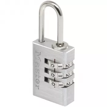 Master Lock 7620EURDCC kombinācijas atslēga, alumīnija korpuss, rūdīta tērauda cilpa, 4 ciparu pārslēdzama, 50 mm korpusa platums, 8 mm cilpas diametrs, sudraba/pelēka
