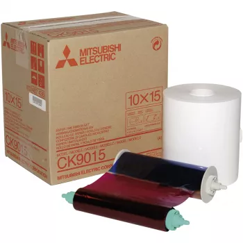 Mitsubishi CK 9015 10 x 15 Print Media Kit - 600 izdrukas, krāsu sublimācija, spīdīgs fotopapīrs