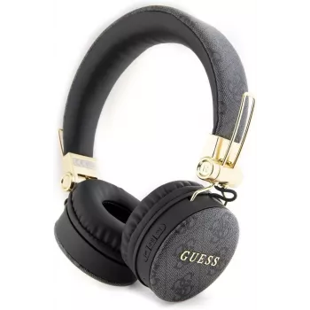 GUESS GUBH704GEMK Over-Ear Bluetooth austiņas, melnas, 4G metāla logotips
