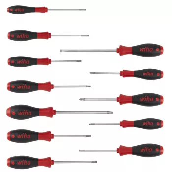 Wiha Skrūvgriežu komplekts SoftFinish 12 gabalu ar spraugas, PH, PZ, TORX (302HK12)