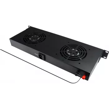 GoodConnections 19 collu digitālais ventilatora bloks ar diviem ventilatoriem, termostatu un signalizācijas funkciju (GC-N0163)