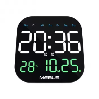 Mebus 19855 Radio-Controlled Analog Table Clock 18.5 cm Black