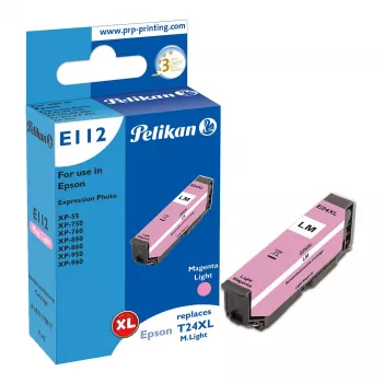 Pelikan E112 saderīga tintes kasetne Light Magenta High Yield (XL) Epson Expression Photo XP-55/XP-750/XP-760/XP-850/XP-860/XP-950/XP-960 (1 iepakojums)