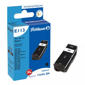 Pelikan E113 saderīga tintes kasetne melna augstas ražības (XL) Epson Expression Premium XP sērijai
