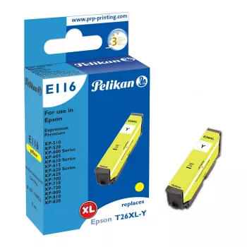 Pelikan E116 saderīga tintes kasetne dzeltena High Yield XL Epson 26XL