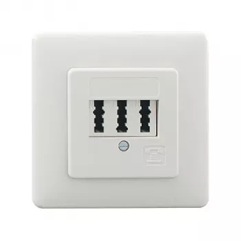 Rutenbeck TAE 3x6 NFN UP Iegremdējamā kontaktligzda tīri baltā krāsā