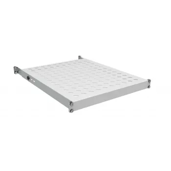 EFB Electronics 19 collu 1U fiksēts plaukts, uzstādīšanas dziļums 750-850 mm, kravnesība 120 kg, skapja dziļums 1000 mm, RAL 7035 gaiši pelēks