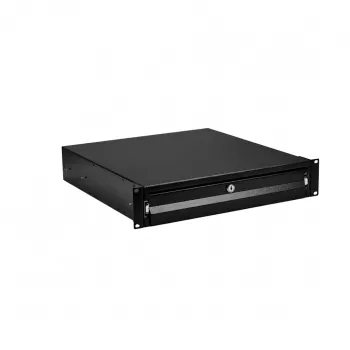 EFB-Elektronik 19 collu 2U tastatūras/dokumentu atvilktne, aizslēdzama, RAL 9005 (Jet Black)
